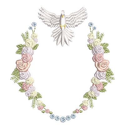 Matriz de matriz Matriz De Bordado Moldura De Rosas Com Espírito Santo 2
