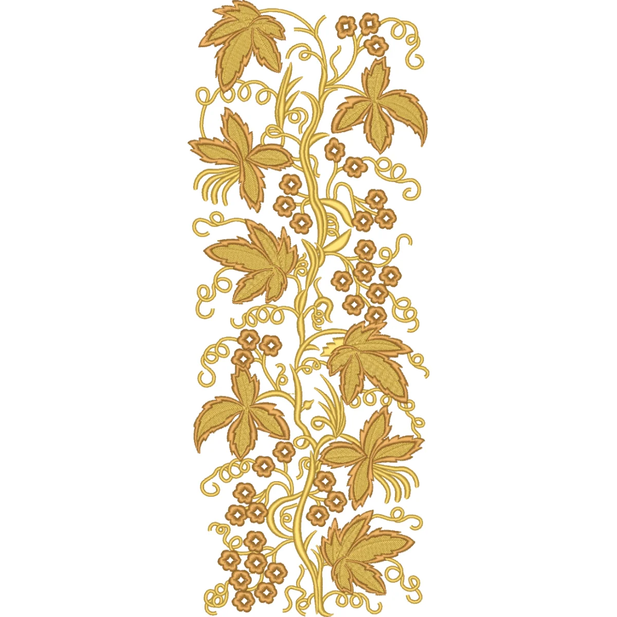 Matriz De Bordado Galho Folhagem E Flores 35 Cm
