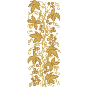 Matriz De Bordado Galho Folhagem E Flores 35 Cm