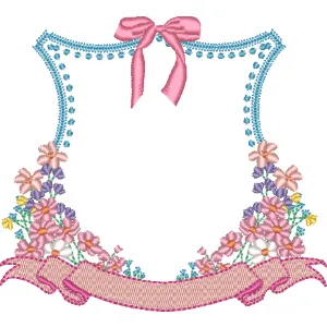 Matriz De Bordado Moldura Menina Jardim Delicado